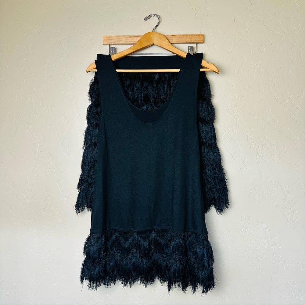 Banana Republic Women’s Black Feather Fringe Mini Skirt and Matching Tunic - Picture 3 of 9